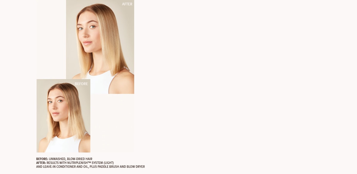 Aveda model "Fine to Medium Hair" before and after. 