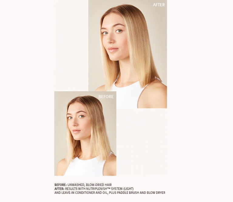 Aveda model "Fine to Medium Hair" before and after.