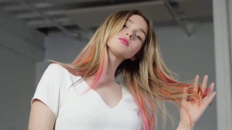 Click on video to get inspired with lustrous pink full spectrum vibrant hair color