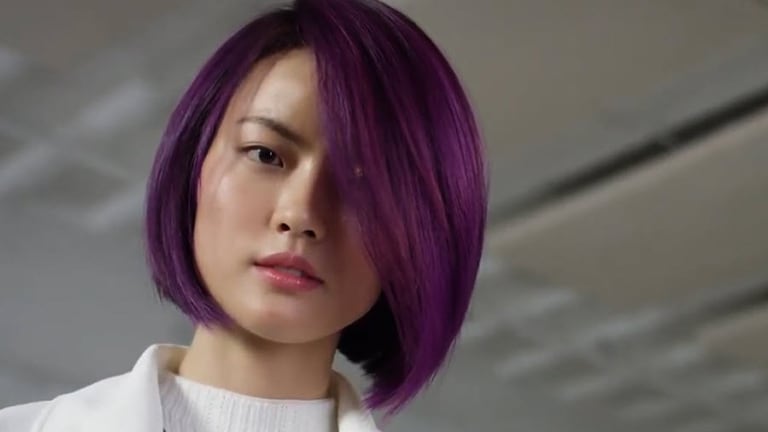 Click on video to get inspired with violet full spectrum vibrant hair color