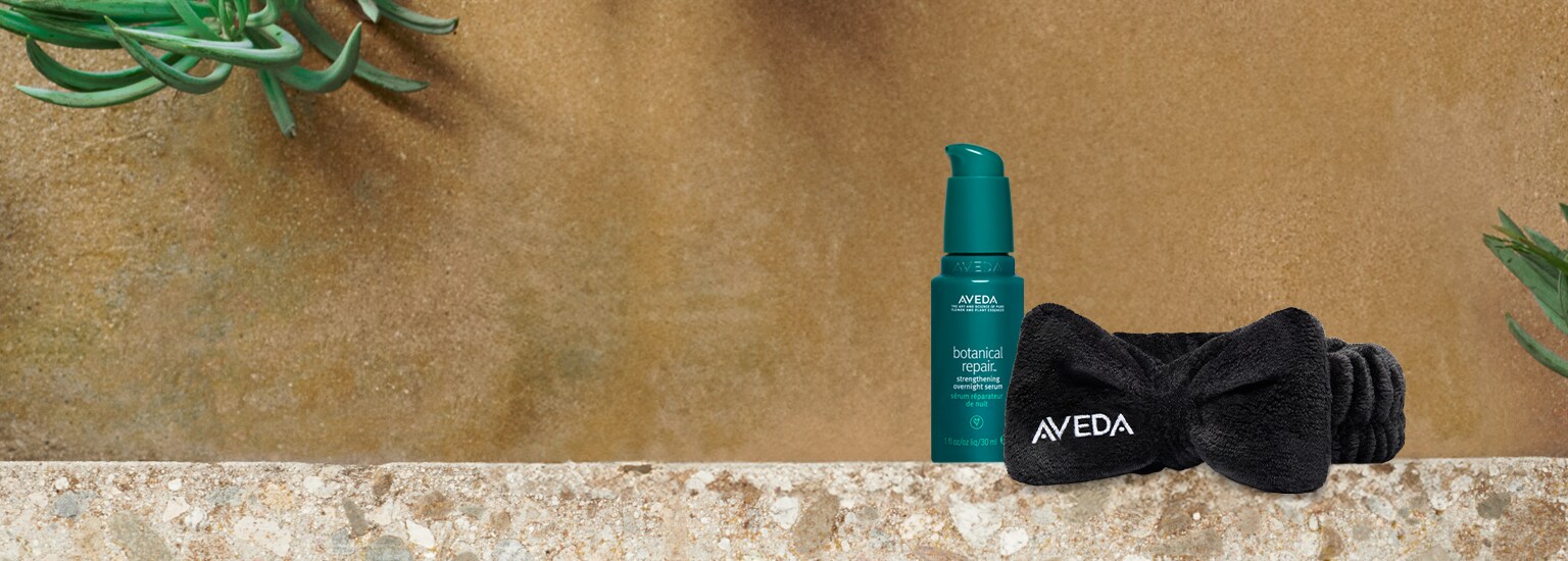 free spa headband and travel size serum