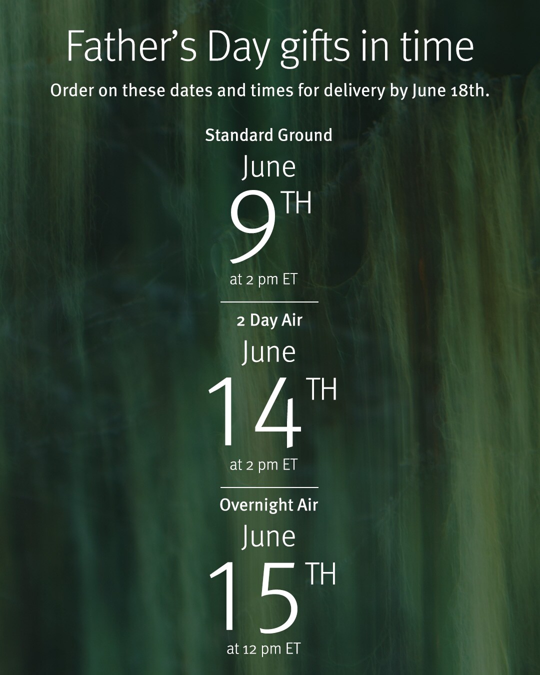 father's day shipping cutoffs