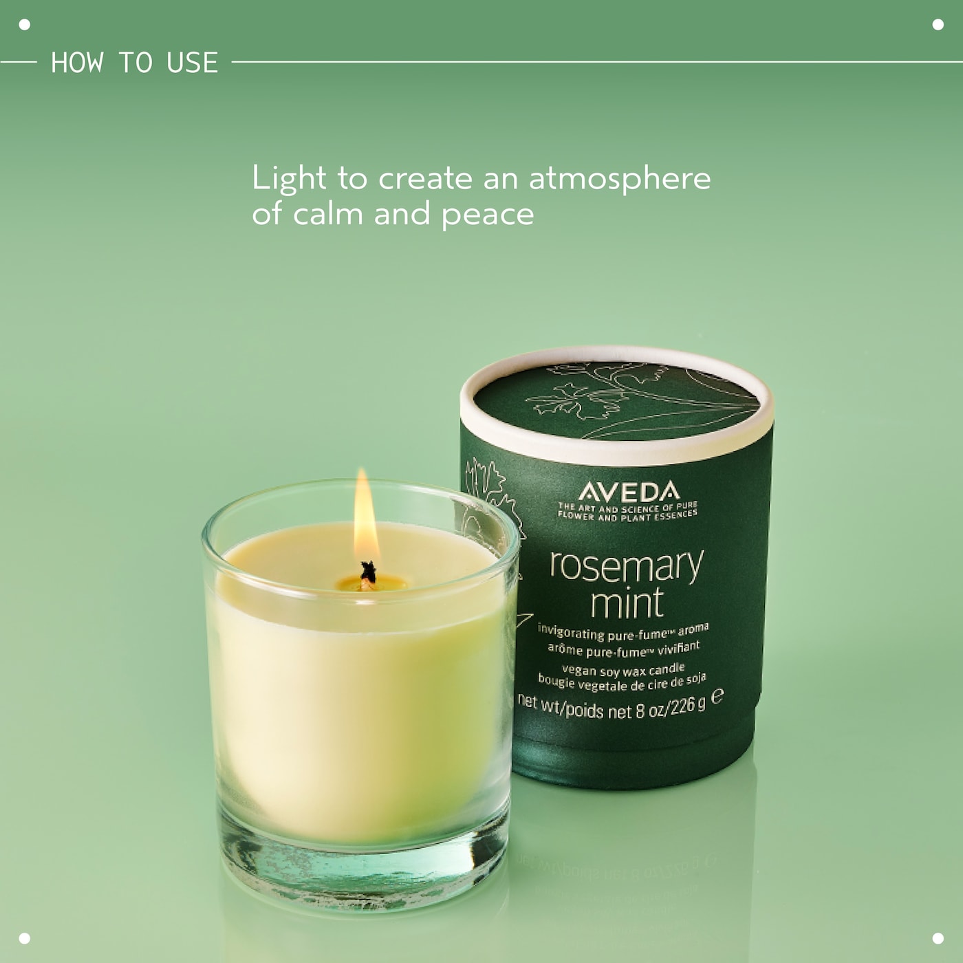 rosemary mint vegan soy wax candle