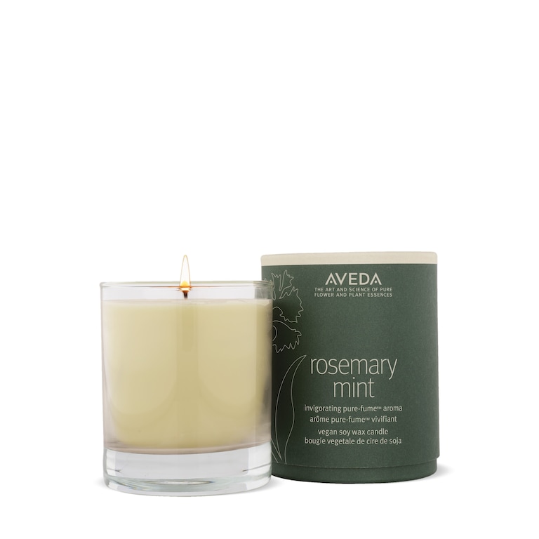 rosemary mint vegan soy wax candle, 7.8 fl oz/230 ml