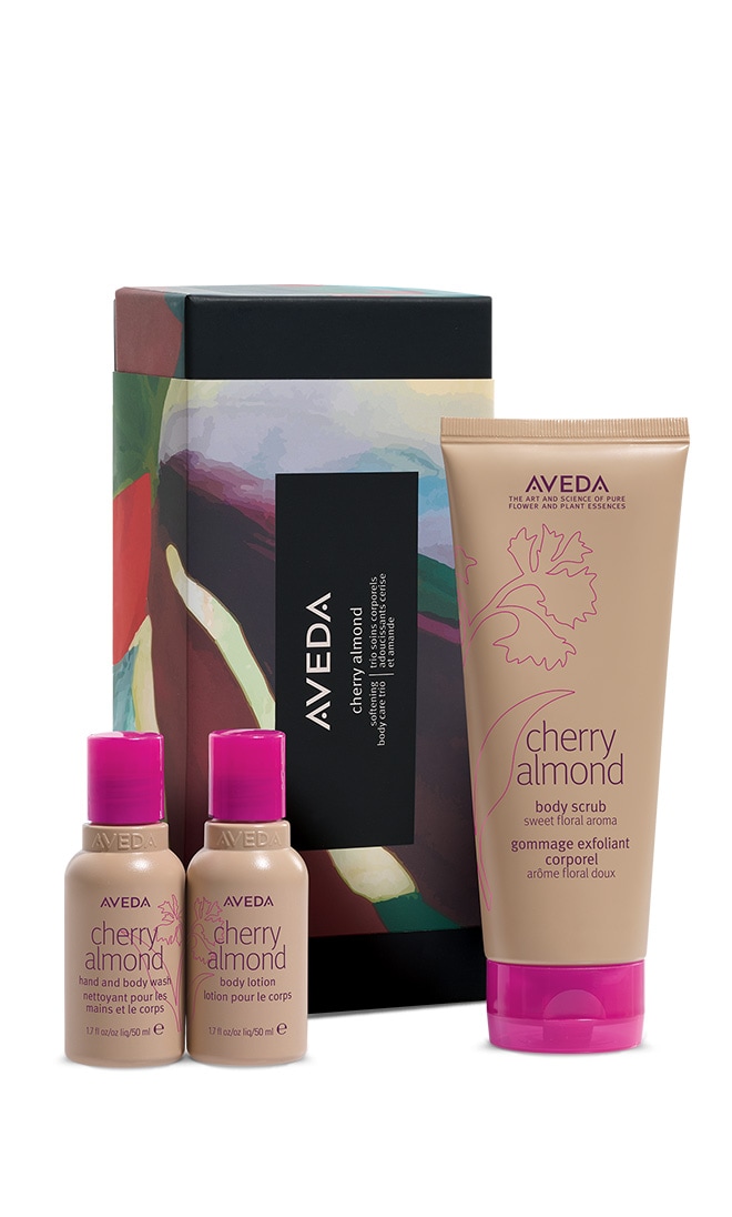 cherry almond softening body care trio