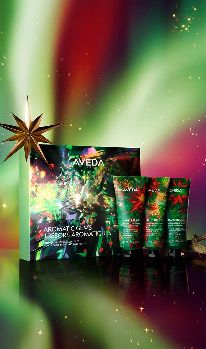 limited-edition aromatic gems hand relief™ moisturizing trio gift set