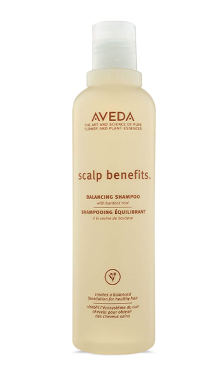 Scalp Benefits Balancing Shampoo from Aveda for winter dryness and flaky scalp.