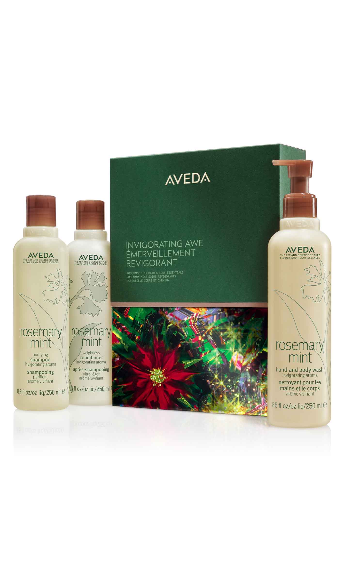 limited-edition invigorating awe rosemary mint hair & body essentials gift set