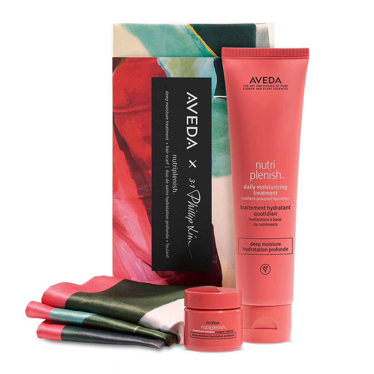 Aveda nutriplenish™ deep moisture treatment duo and hair scarf